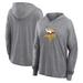 Women's Fanatics Branded Heather Gray Minnesota Vikings Cozy Primary Pullover Hoodie