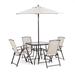 Furniture of America Rullen 4 - Person Seating Group Glass in Black | Outdoor Furniture | Wayfair LA-D004BR-6PK