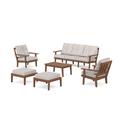 POLYWOOD® Oxford 6-Piece Lounge Sofa Set Metal in Brown | 35.5 H x 76.07 W x 31.68 D in | Outdoor Furniture | Wayfair PWS2142-2-TE145999