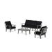 POLYWOOD® Prairie 4 Piece Sofa Seating Group w/ Cushions Plastic in Gray/Black | 35.5 H x 76.07 W x 31.68 D in | Outdoor Furniture | Wayfair