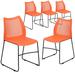 Inbox Zero Oliverson 661 lb. Capacity Stack Chair w/ Air-Vent Back & Sled Base Plastic/Acrylic/Plastic/Metal in Orange/Black | Wayfair