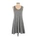 Lou & Grey Casual Dress - Mini Scoop Neck Sleeveless: Gray Marled Dresses - Women's Size Small