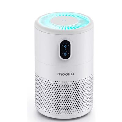 Air Purifiers for Home Large Room, H13 True HEPA Air Filter Cleaner, Night Light, White - 7.1 x 7.1 x 11.1 inches