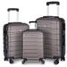 Luggage 3 Piece Sets Hardside Carry-on Luggage with TSA Lock, Expandable Lightweight Suitcase Sets 20"/24"/28", Brown
