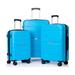 3-Piece Spinner Luggage Set PP Lightweight Suitcase Sets (20/24/28), Light Blue