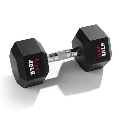 Sunny Health & Fitness Core Fit Hex Style Dumbbells 40-Pound (Single) - SF-DB03-40 - 14.37Lx7.36Wx6.42H