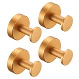 Round Base Wall Hanging Coat Hook with Screws- Black Gold Towel Hook, 4 Pack, for Entry Shoe Cabinet, Wardrobe Bathroom Bedroom