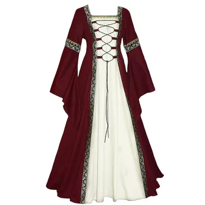 Halloween Frauen europäischen mittelalter lichen Hof Phantasie Vampir Cosplay Kostüm Karneval Vintage träger lose Langarm Königin elegantes Kleid Image