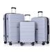 3-Piece Spinner Luggage Set PP Lightweight Suitcase Sets (20/24/28), Silver