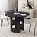 Modern Round Dining Table with Printed Marble Table Top for Dining Room, Kitchen, Living Room Coffee Table