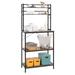 5-Tier Kitchen Bakers Rack with 10 S-Shaped Hooks, Industrial Microwave Oven Stand, Cart Storage Shelf Organizer