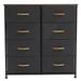 4-Tier Wide Drawer Dresser, Storage Unit with 8 Easy Pull Fabric Drawers and Metal Frame, Wooden Tabletop for Closets, Nursery,