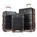 Luggage Sets Expandable ABS 3pcs Luggage Sets Hardside Suitcase Sets Spinner Suitcase with TSA Lock (20''24''28''), Black