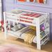 Twin over Twin Wooden Bunk Bed with Shelves and Built-in Ladder