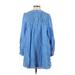 MICHAEL Michael Kors Casual Dress - Shirtdress: Blue Dresses - Women's Size X-Small