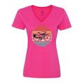 Inktastic Cycling Vintage Bicycle for Cyclist Women s V-Neck T-Shirt