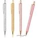 4 Pcs Ballpoint Pens Metal Retractable Pen Black Ink Medium Point 1mm Glitter Rose Gold Click Ball Pens Gifts for Women School and Office Supplies Business