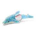 DolliBu Dolphin Small Stuffed Animal with Baseball Plush - Soft Huggable Dolphin Adorable Playtime Dolphin Plush Toy Cute Sea Life Gift Super Soft Plush Doll Animal Toy for Kids and Adults - 14 Inch