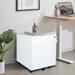 HONSIT 2-Drawer Mobile Filing Cabinet with Lock and Casters Fully Assembled Except Casters Vertical File Metal Cabinet for Home Office Small Filing Cabinet Under Desk White