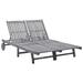 Aibecy 2-Person Sun Lounger Solid Acacia Wood