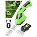 RELOIVE Cordless Grass Shear & Shrubbery Trimmer 2 in 1 Handheld Hedge Trimmer 7.2V Electric Grass Trimmer Hedge Shears/Grass Cutter with 2000mAh Rechargeable Lithium-Ion Battery and USB Charger