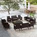 Aibecy 16 Piece Patio Set with Cushions Poly Rattan Black