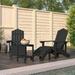 Aibecy Patio Adirondack Chairs with Footstool & Table HDPE Anthracite