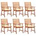 Aibecy Patio Dining Chairs 6 pcs with Cushions Solid Acacia Wood