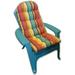 Outdoor Tufted Adirondack Chair Cushion - Red Orange Blue Yellow White Bright / Colorful Stripe