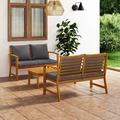 ametoys 3 Piece Garden Set with Cushion Solid Acacia Wood
