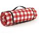 Extra Large Outdoor Picnic Blankets Waterproof Sand Proof Camping Mat Lightweight Plaid Camping Sleeping Rug(79 x79 Red and White)