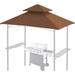 Double Tiered Replacement for 8x5ft Barbecue Gazebo Outdoor Grill Shelter Replacement Top (Brown)