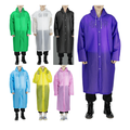 Waterproof Raincoats for Men Women EVA Poncho Transparent Button Hooded Portable Unisex Outwear Jacket Outdoor Travel Rainwear