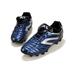 Frontwalk Boy s Soccer Cleats Round Toe Sneakers Lace Up Football Shoes Running Nonslip Trainers Adult Flat Dark Blue Long Cleats 4.5Y