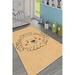 LaModaHome Area Rug Non-Slip - Yellow Lion Soft Machine Washable Bedroom Rugs Indoor Outdoor Bathroom Mat Kids Child Stain Resistant Living Room Kitchen Carpet 5.3 x 7.6 ft