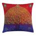 Indian Decor Throw Pillow Cushion Cover Sacred Bodhi Tree of Life Themed Eastern Spiritual Growth Ethnic Artwork Decorative Square Accent Pillow Case 24 X 24 Inches Scarlet Blue by Ambesonne