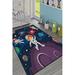 LaModaHome Area Rug Non-Slip - Navy blue Planet child astronaut Soft Machine Washable Bedroom Rugs Indoor Outdoor Bathroom Mat Kids Child Stain Resistant Living Room Kitchen Carpet 5.3 x 7.6 ft (22A)