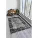 LaModaHome Area Rug Non-Slip - Anthracite Anthracit border Soft Machine Washable Bedroom Rugs Indoor Outdoor Bathroom Mat Kids Child Stain Resistant Living Room Kitchen Carpet 4 x 5.9 ft