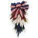 Patriotic Wreath for Front Door 4th of July Wreath White Blue Red Wreath with USA Flags for Memorial Day Independence Day Veterans Day Upstairs Wreath Front Door Decoration Hanging Ornaments