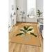 LaModaHome Area Rug Non-Slip - Light green Leaf Soft Machine Washable Bedroom Rugs Indoor Outdoor Bathroom Mat Kids Child Stain Resistant Living Room Kitchen Carpet 3.3 x 5 ft