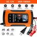 MDHAND Battery Charger 5-6-Amp LCD 12V Car Automatic Battery Charger AGM GEL Intelligent Pulse Repair Starter Orange
