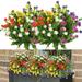 6 Bundles Artificial Flowers Outdoor Fake Flowers for Home Decoration UV Resistant Faux Plastic Greenery Shrubs Plants for Hanging Garden Porch Window Box DÃ©cor in Bulk Wholesale