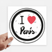 I Love Paris Words Pattern Sticker Tags Wall Picture Laptop Decal Self adhesive