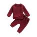 Nituyy Toddler Baby Boy Girl Warm Clothes Long Sleeve Sweatshirt Pullover Pants Tracksuit Outfits Sets