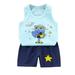 Efsteb Baby Boy Outfits Fashion Kids Newborn Toddler Infant Baby Boys Girls Clothes Set Round Neck Casual Sleeveless Tops and Shorts Outfits Set Light Blue 3-4 Years