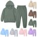 APEXFWDT Toddler Baby Fleece Hoodie and Pants Outfit Set Kids Boy Girl Sweatshirt Jogger 2 Piece Sweatsuit Set Outwear