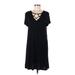 Mossimo Supply Co. Casual Dress - Shift Scoop Neck Short sleeves: Black Print Dresses - Women's Size Medium
