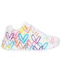 Skechers Girl's JGoldcrown: Uno Lite - Spread the Love Sneaker | Size 12.0 | White | Synthetic | Machine Washable