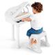 Maxmass 31-Key Kids Electronic Keyboard, Children Grand Piano with Stool, Microphone, LED Lights, Recording and Play Function, Toddlers Musical Instrument Piano Set for Boys Girls (White)