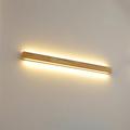 RXPVUXE Up Down Wooded Wall Sconce Modern Led Linear Wall Lamp Long Rectangle Bathroom Vanity Light PVC Shade, Rubber Wood Stairs Corridor Bedside Wall Lighting Fixture 23.6"/31.4"/39.3"